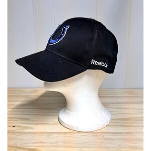 Indianapolis Colts Hat Cap L/XL NFL Reebok Onfield Fitted Black Embroidered Blue